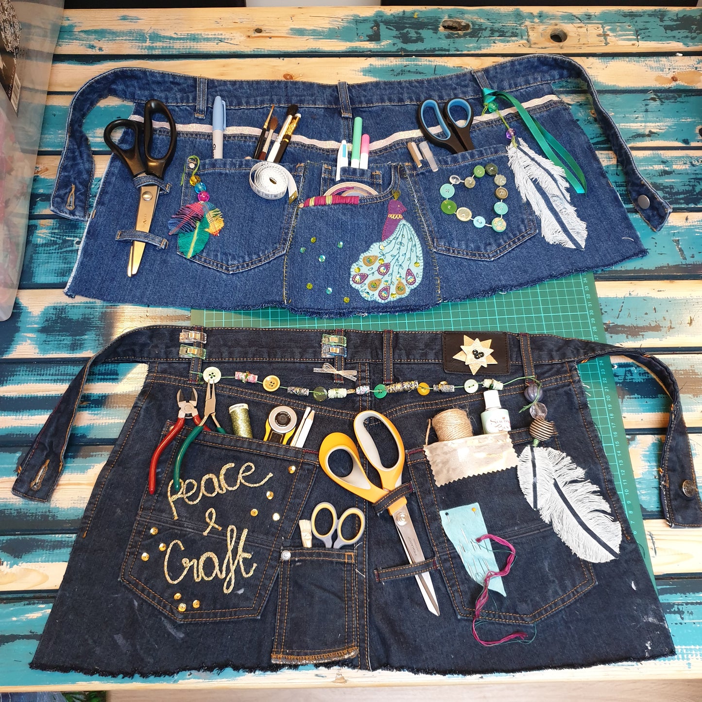 Upcycled Denim Craft Apron: #peaceandcraft Workshop Project 2020