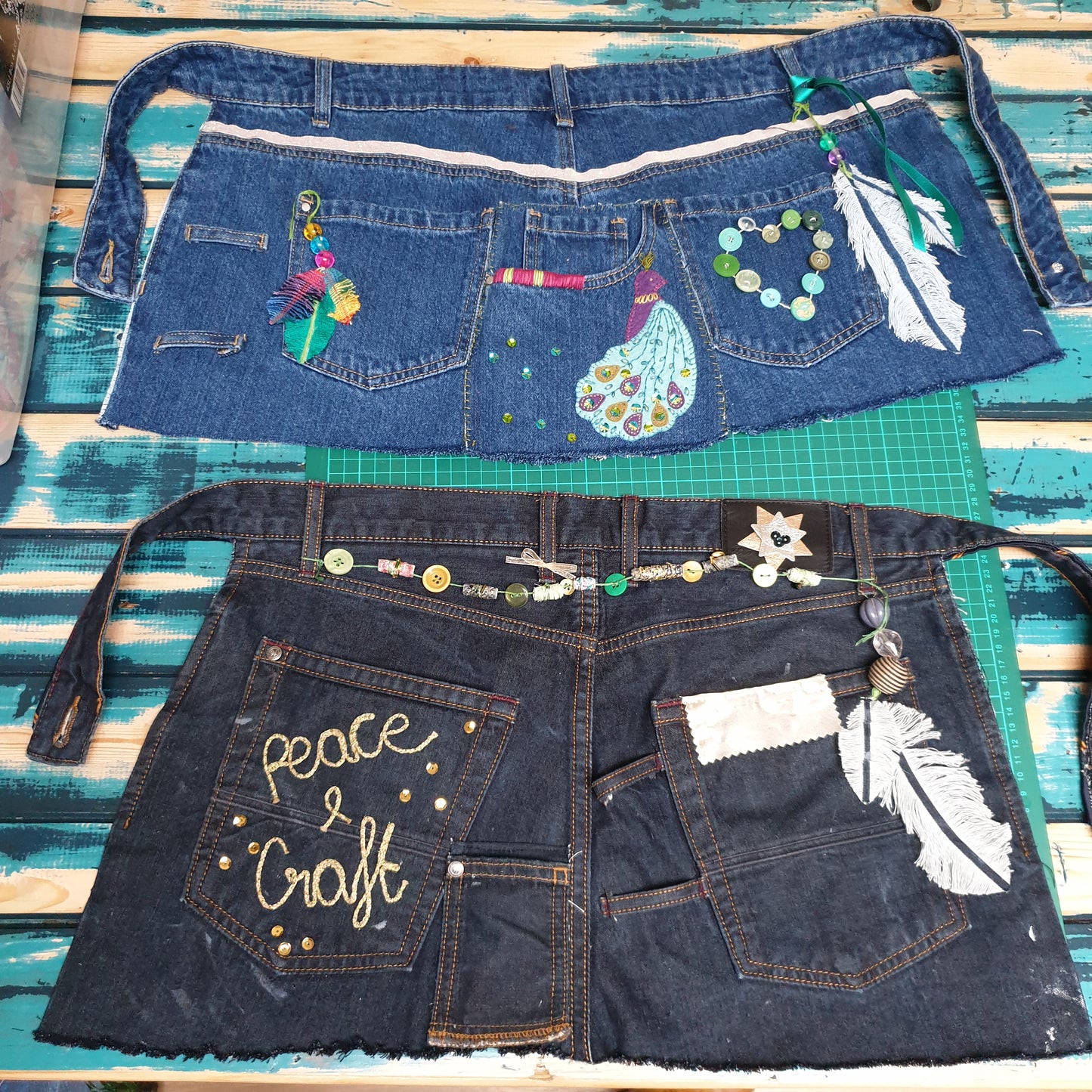 Upcycled Denim Craft Apron: #peaceandcraft Workshop Project 2020