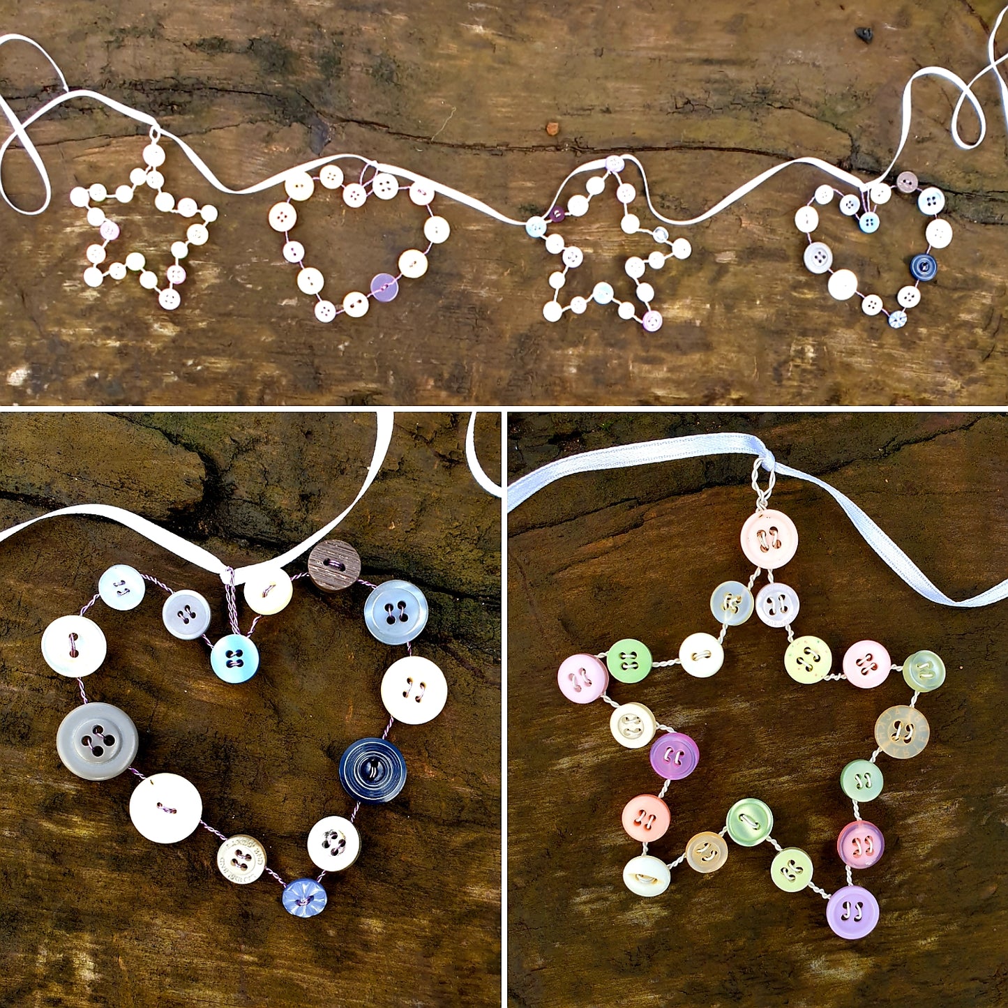 Button Hearts & Stars: #peaceandcraft Workshop Project 2020