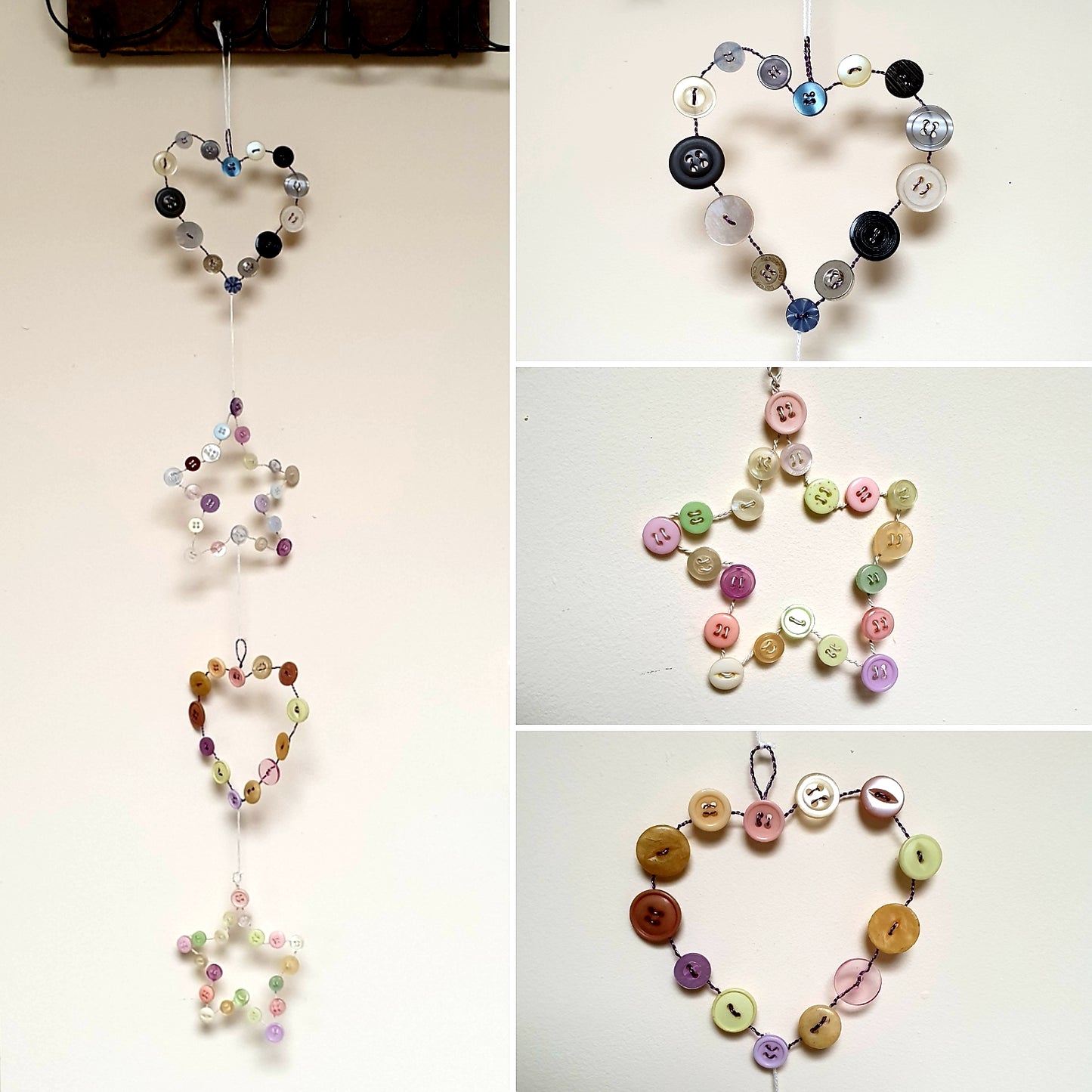 Button Hearts & Stars: #peaceandcraft Workshop Project 2020