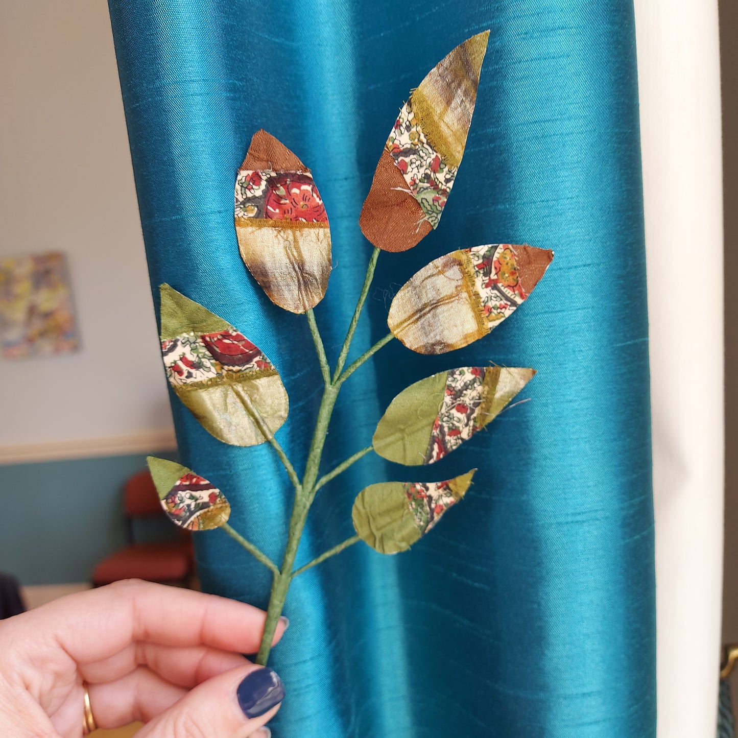 Scrapcrafting at Westonbirt: Spring Leaves Textile Art