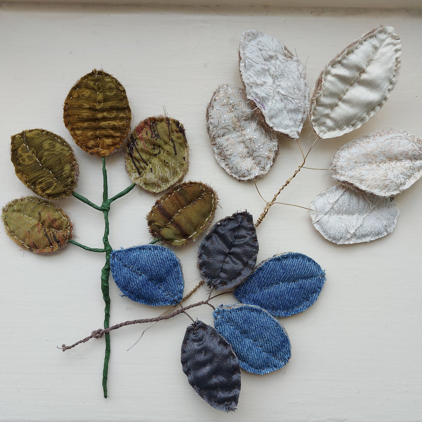 Scrapcrafting at Westonbirt: Spring Leaves Textile Art