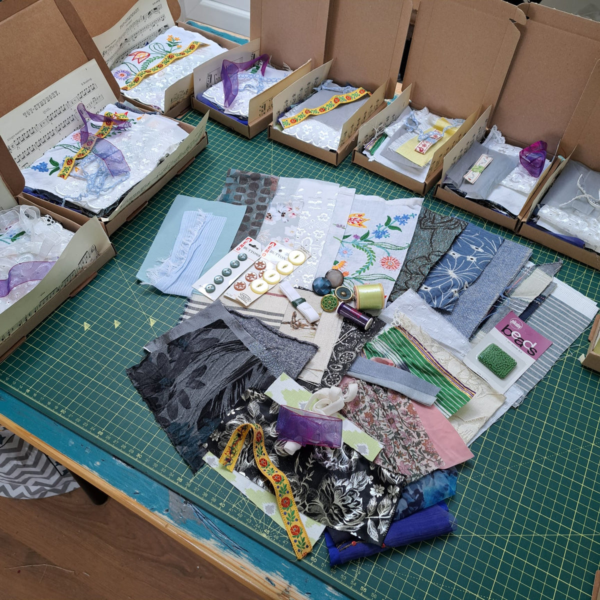 Scrapcraft Treasure Boxes - Craft Textiles Fabrics Notions - hand stitching, slow stitch, collage creative inspiration