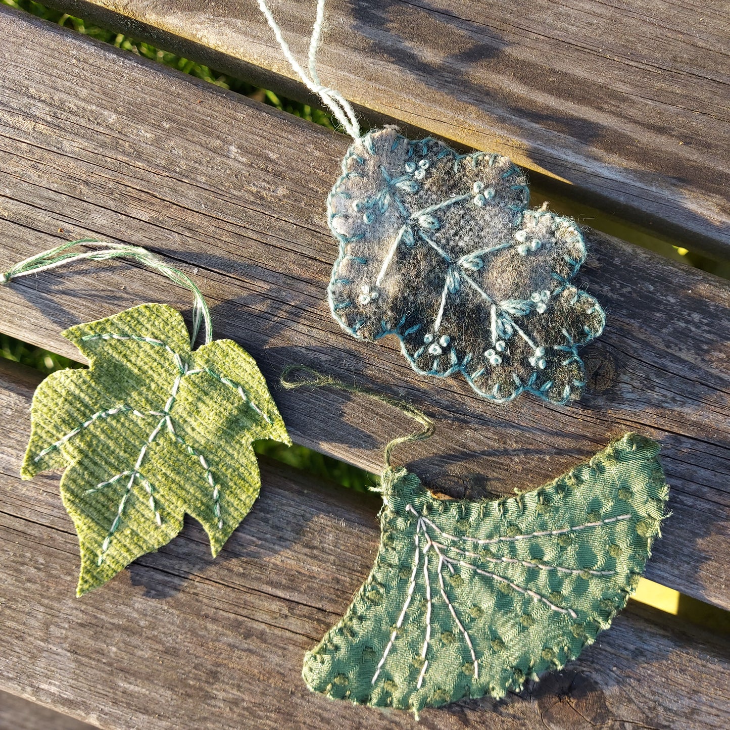 Scrapcrafting at Westonbirt: Spring Leaves Textile Art