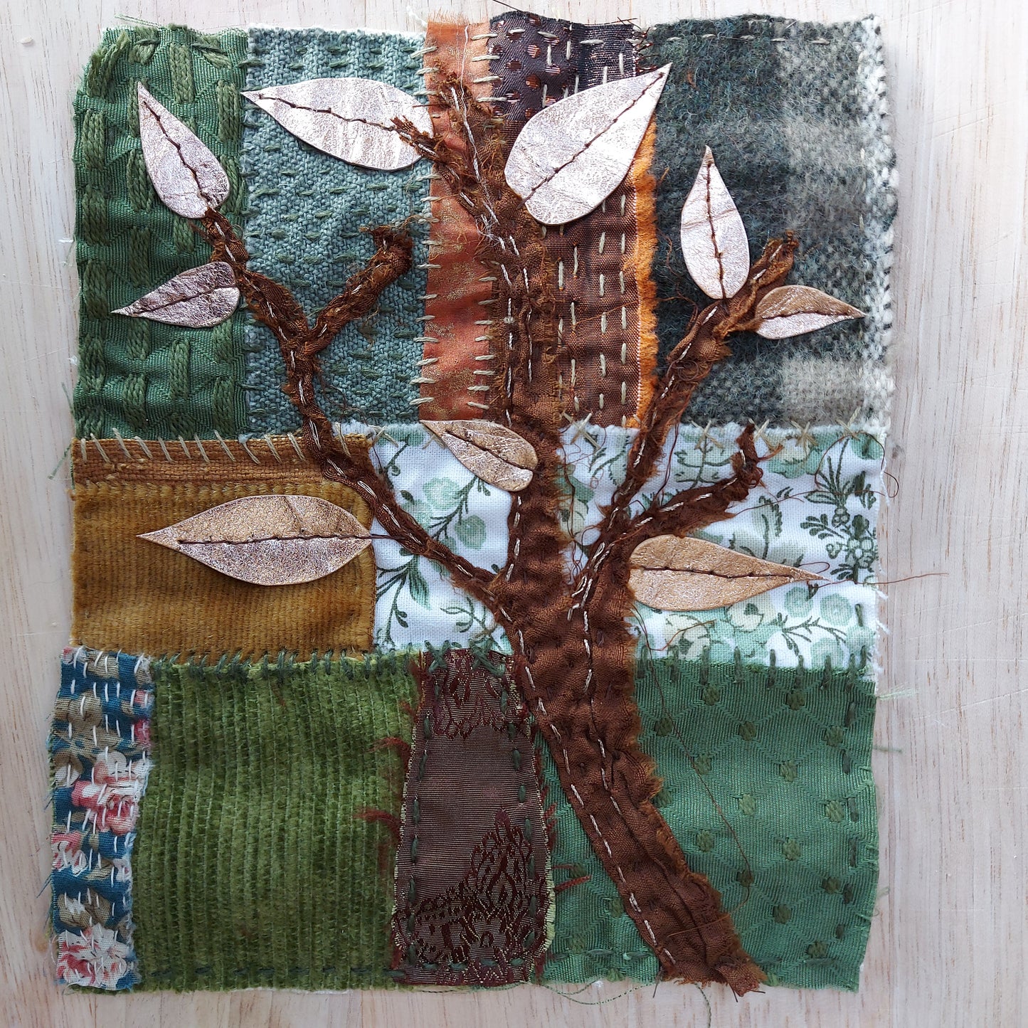 Scrapcrafting at Westonbirt: Summer Leaves Textile Art