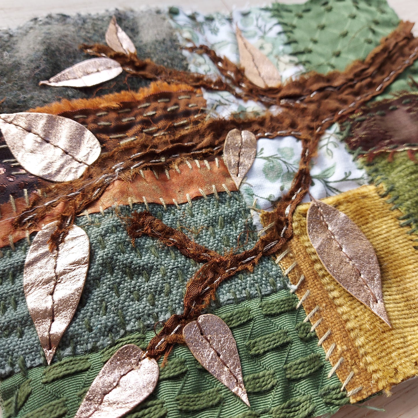 Scrapcrafting at Westonbirt: Summer Leaves Textile Art