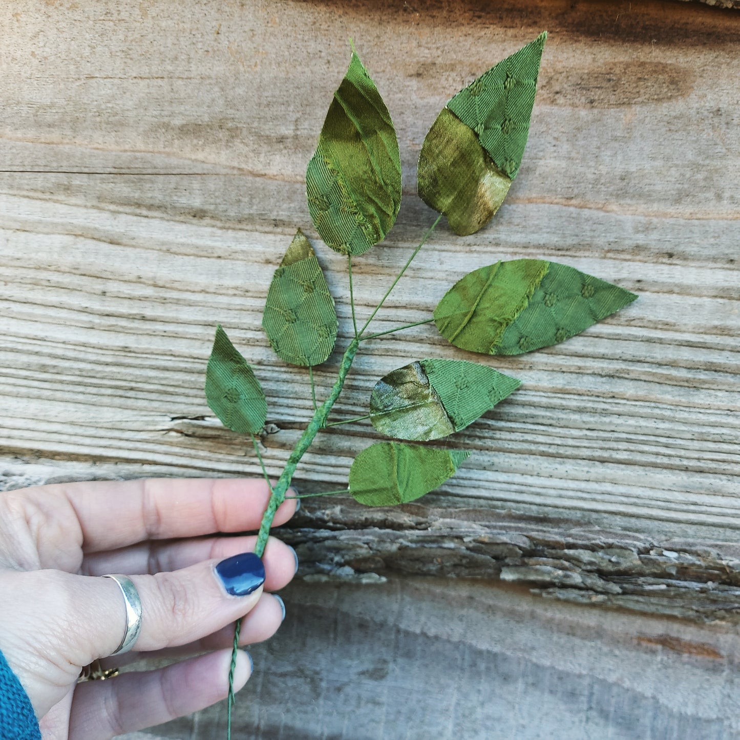 Scrapcrafting at Westonbirt: Spring Leaves Textile Art